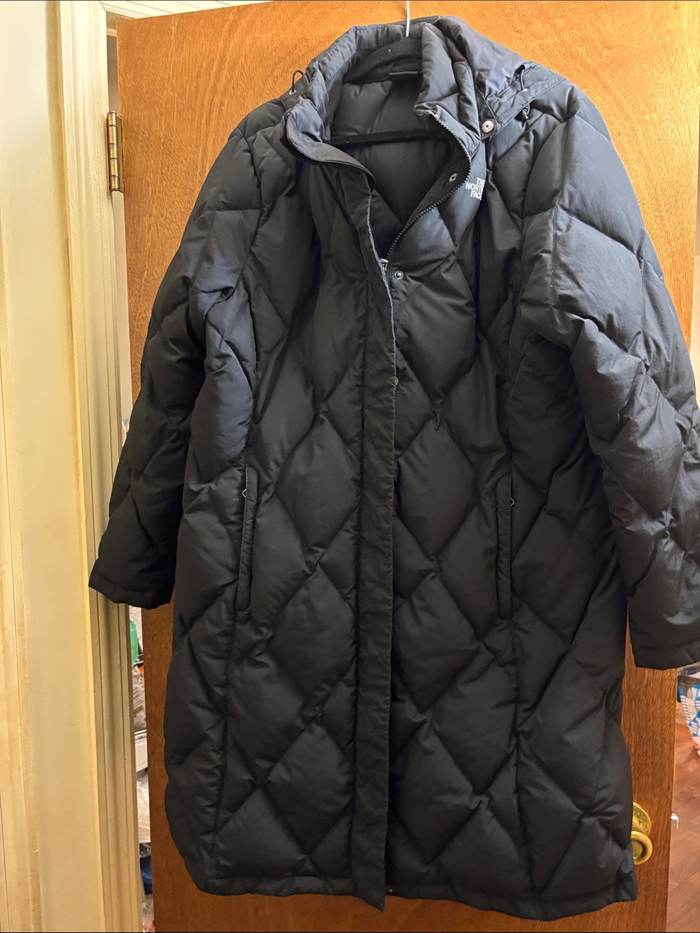 The North Face Women’s Black Quilted Long Puffer Coat with Hood